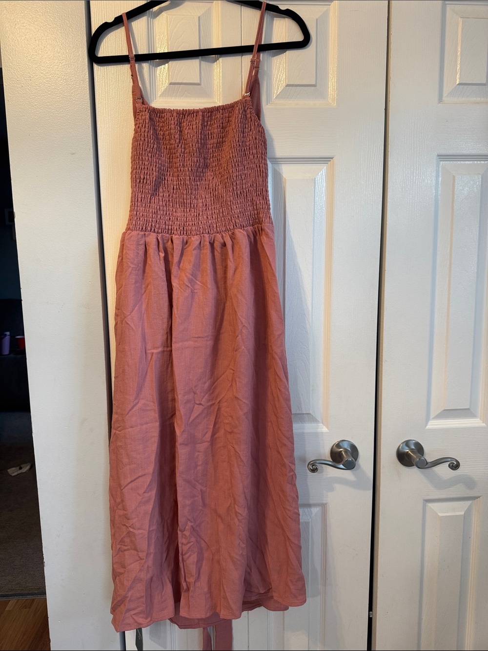 HALARA Rose Tie-Back Smocked Maxi Dress